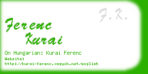 ferenc kurai business card